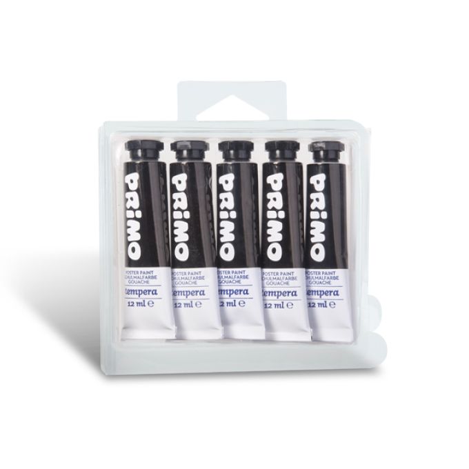 5 x 12ml Premium Poster Paint - Black